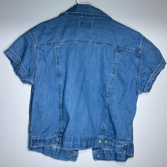 SOLD!! NO LONGER AVAILABLE!!! Vintage 90’s DCC Jeans Wear Denim Crop Button Down - Picture 4 of 5